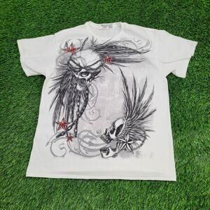 Skeleton Skull Shirt Large 21x26 White